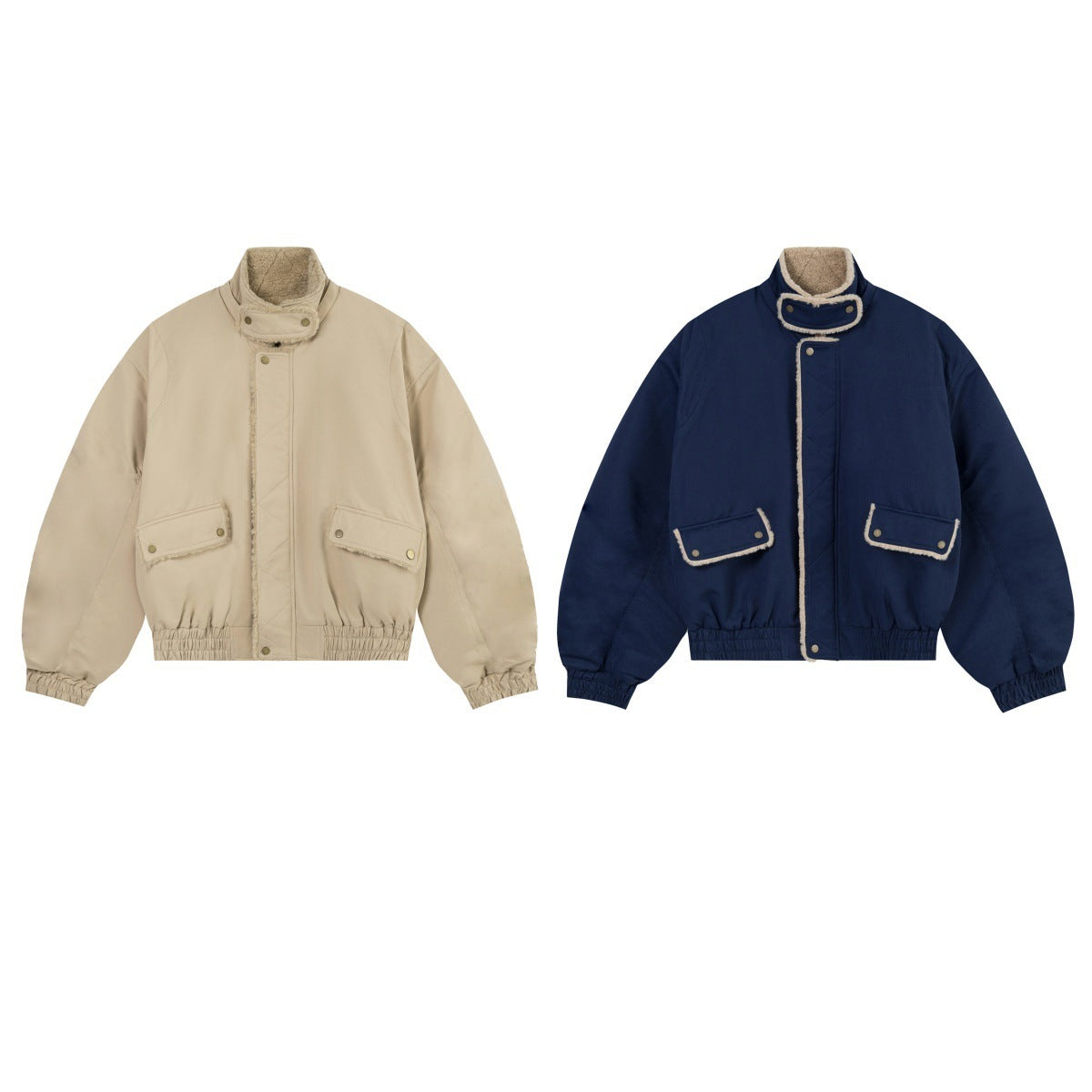 Cazadora bomber extragrande con forro de sherpa – Abrigo acolchado de invierno