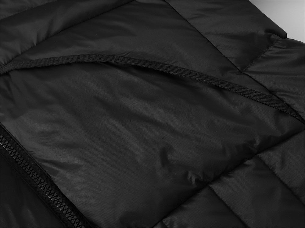 Schwarze Kapuzen-Pufferjacke für Herren – Gesteppter Wintermantel mit Daunenfüllung