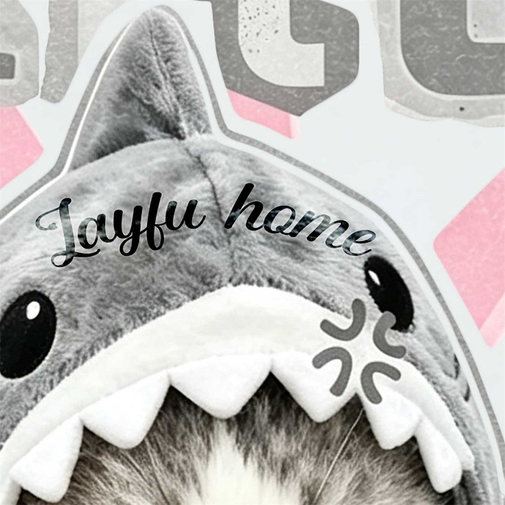 Kitty-Cat-Shark-Meme-T-Shirt – Kurzarm-Streetstyle-Shirt für Herren