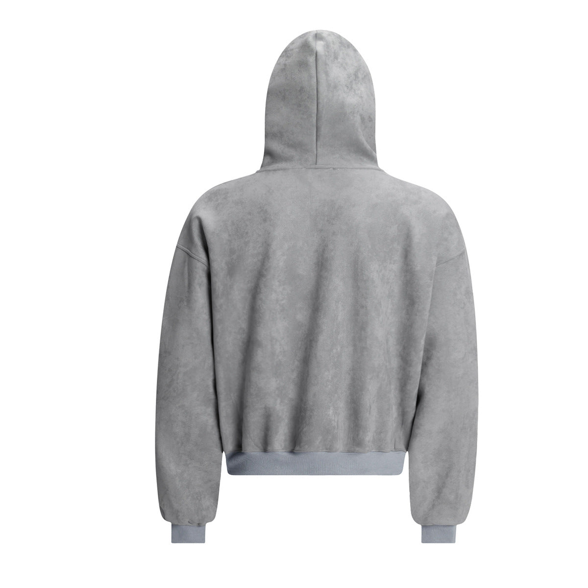 Gothic Embroidered Zip-Up Hoodie – Vintage American Suede-Finish Fleece