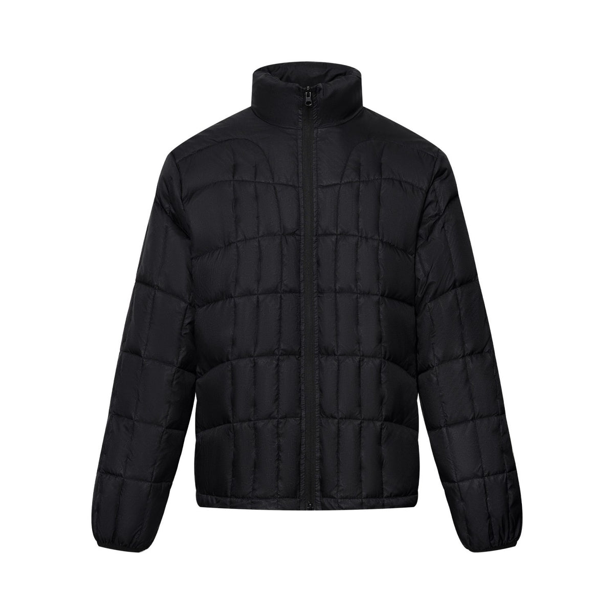 Men's Quilted Down Jacket Stand Collar Full-Zip Puffer Coat