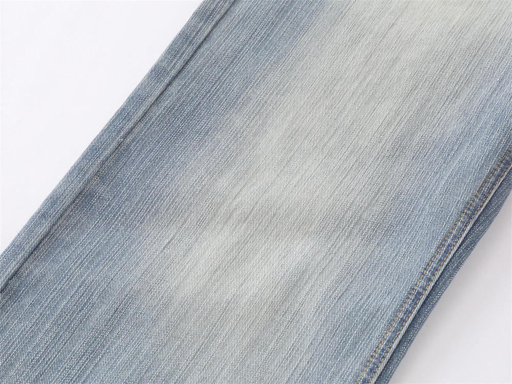 Wide-Leg Baggy Jeans – Men's Light Blue Vintage Washed Straight Denim