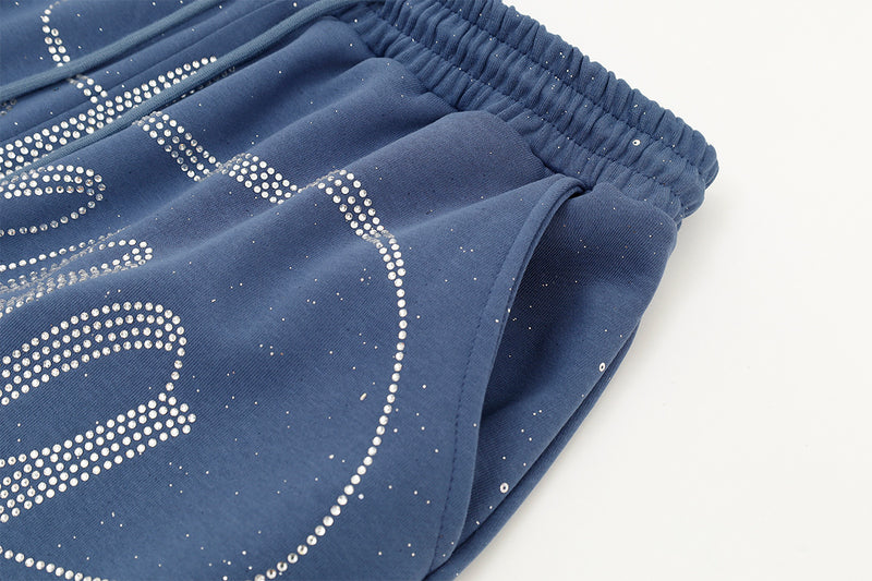 Wide-Leg Sweatpants with Rhinestone Script Lettering – Baggy Hip-Hop Style