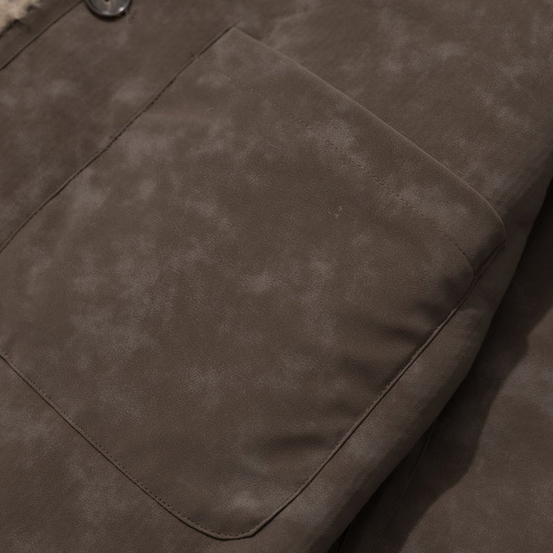 Reversible Teddy Fleece & Suede Jacket – Men's Relaxed Fit Winter Coat