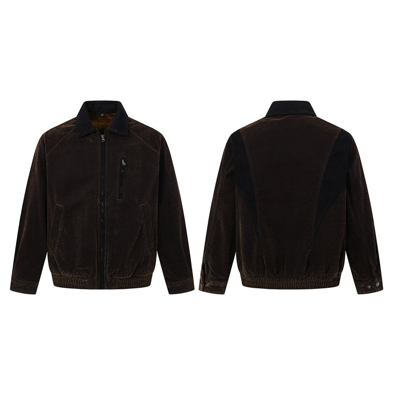 Veste Harrington en velours coupe boxy – Style workwear américain rétro