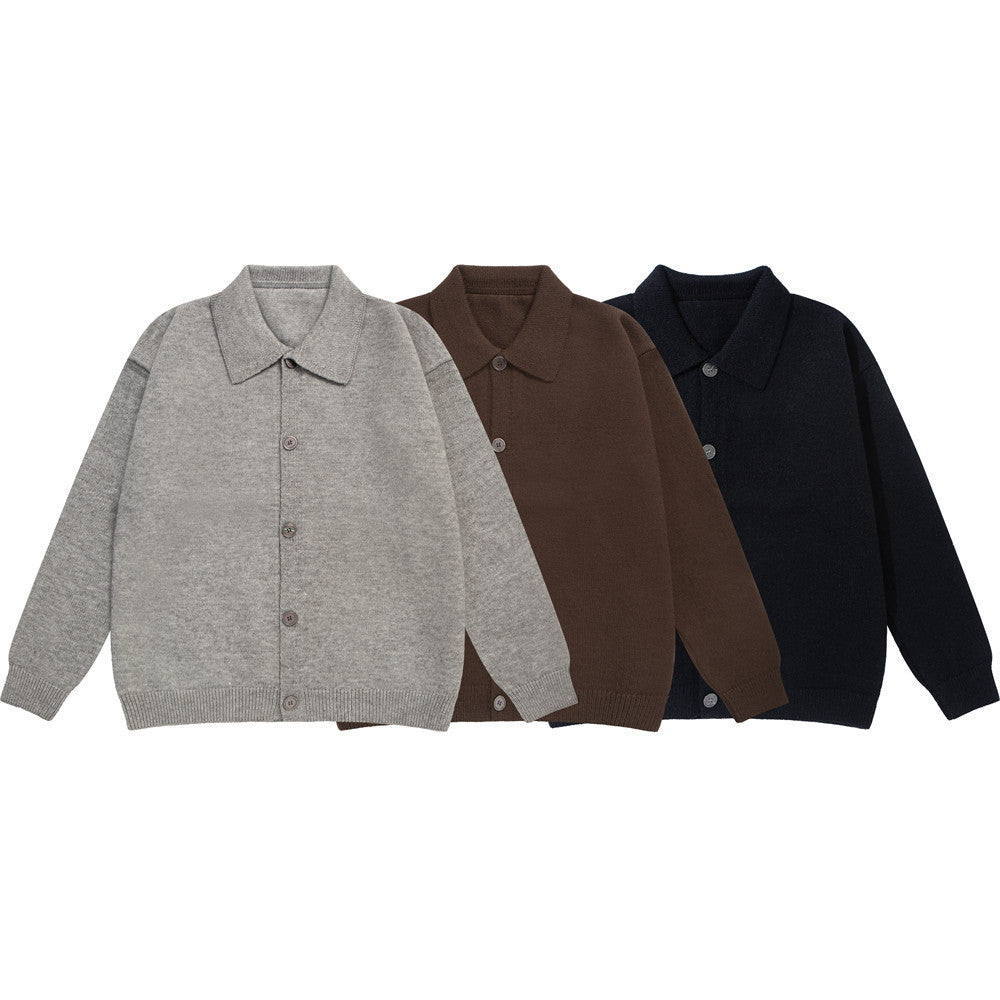 Herren-Strickcardigan mit Knopfleiste und Kentkragen