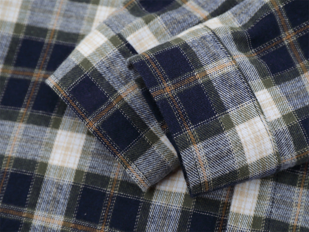 Plaid Flannel Shirt Men's Streetwear Checkerboard Graphic Print Oversized