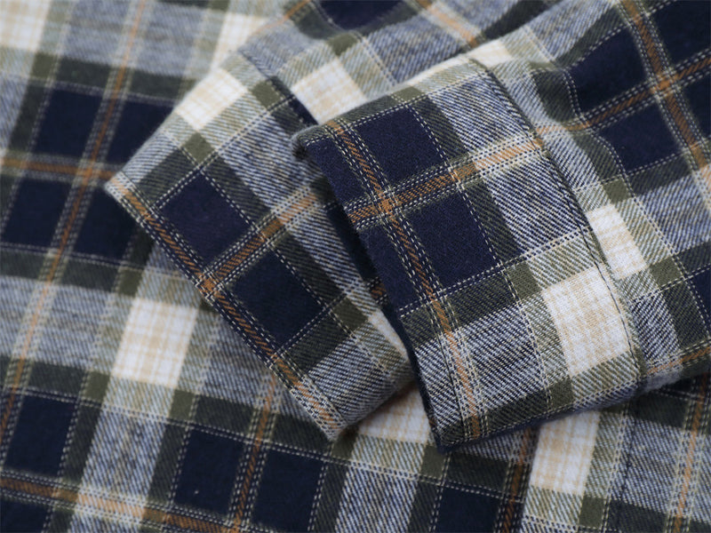 Plaid Flannel Shirt Men's Streetwear Checkerboard Graphic Print Oversized