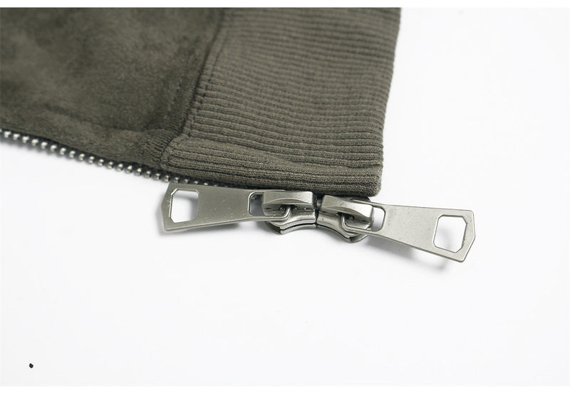GLFSMADE Letter Print Zip-Up Hoodie – Double-Zip Oversized Streetwear Jacket
