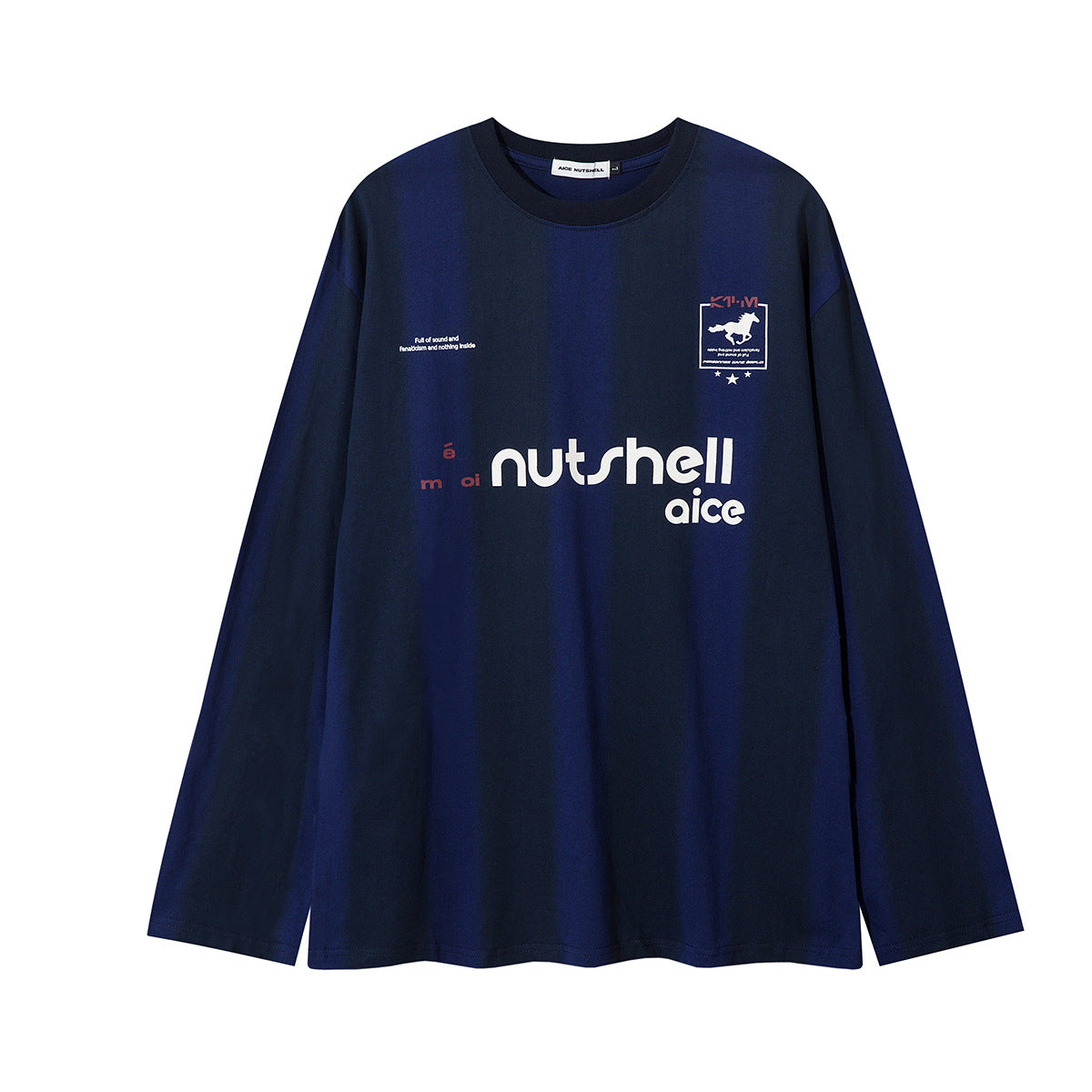 Long Sleeve Striped Soccer Jersey Shirt – Vintage Washed Oversized Fit