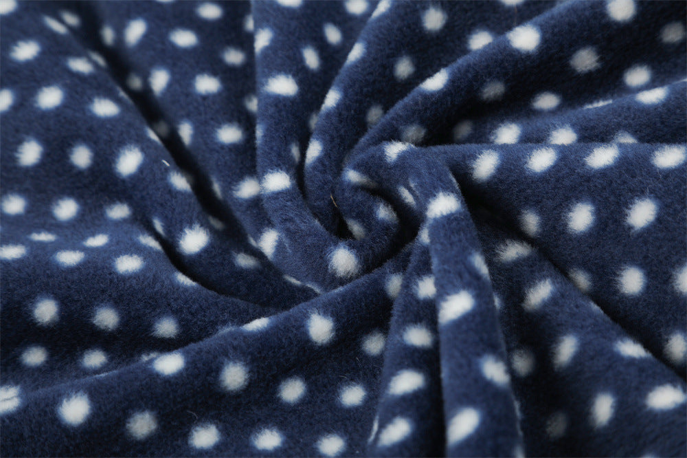 Padded Jacket for Men – Navy Polka Dot Star Patch Track Jacket with Stripe