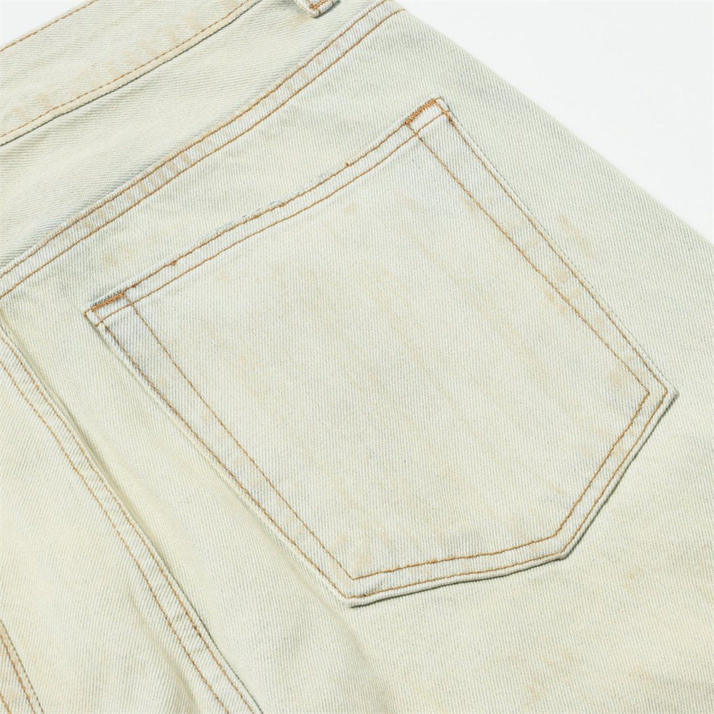Baggy Pants for Men – Wide Leg Washed Light Blue Denim Jeans