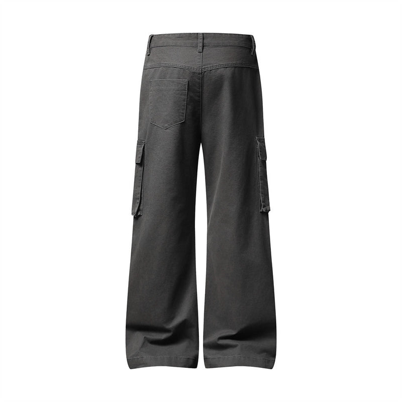 Men's Wide-Leg Cargo Pants – Relaxed Fit Multi-Pocket Workwear Trousers