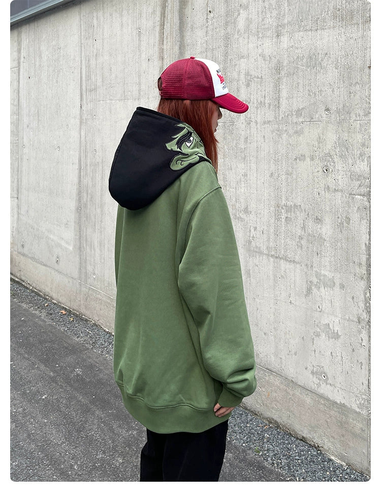 Hulk-Inspired Hoodie - 400GSM Oversized Green Zip-Up Superhero Sweatshirt