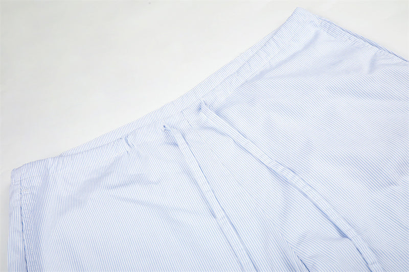 Wide-Leg Striped Trousers – Men's Relaxed Fit Straight-Cut Pants