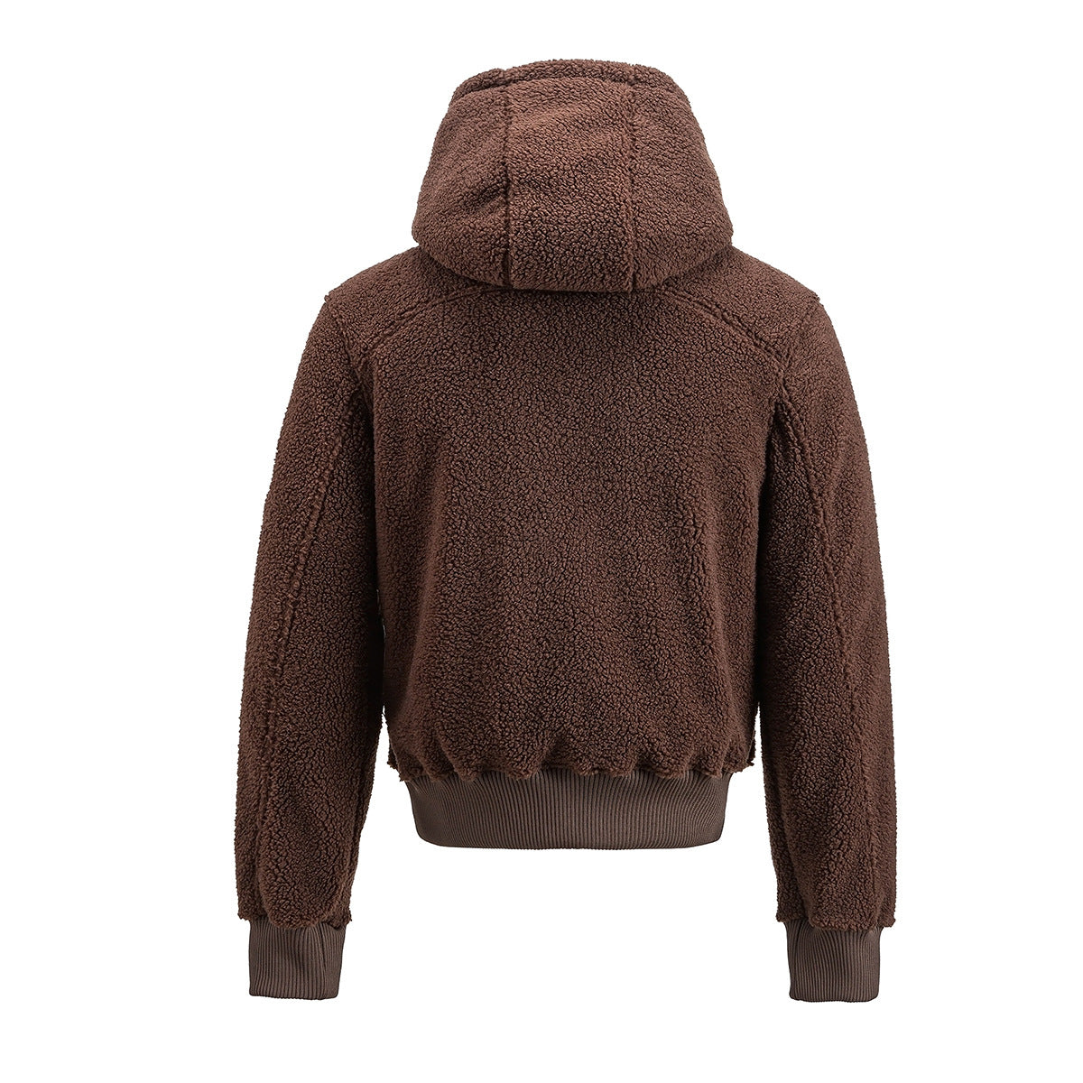 Sherpa Fleece Zip-Up Hoodie Jacket – Varsity Embroidered Teddy Coat