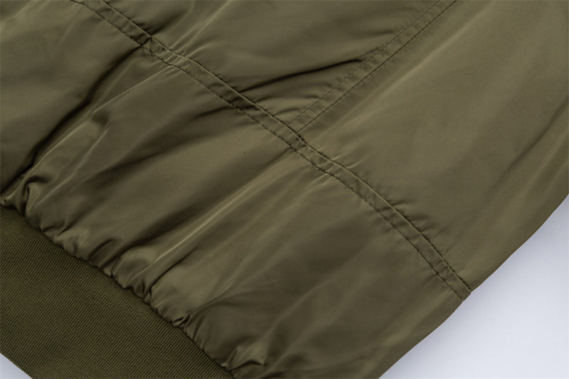 Veste bomber à capuche bordée de fourrure – Manteau d’hiver à poches multiples et double fermeture zippée