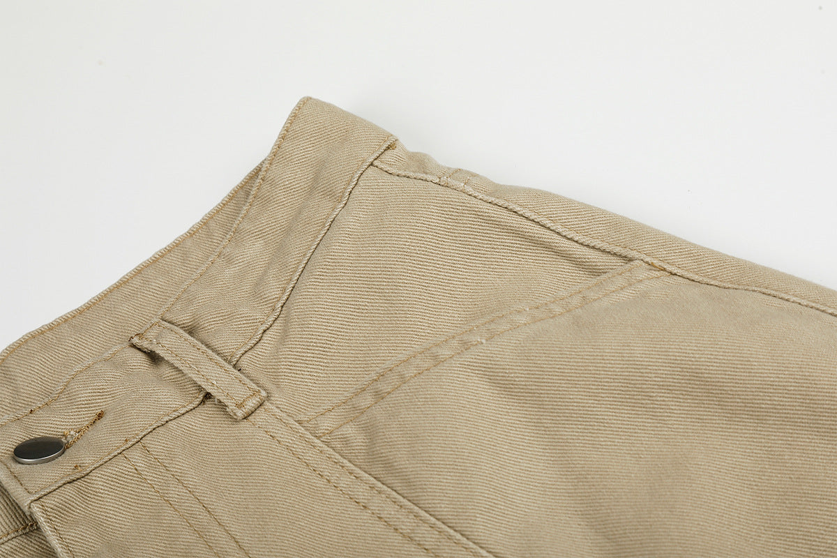 Studded Wide-Leg Cargo Pants with Oversized Pockets