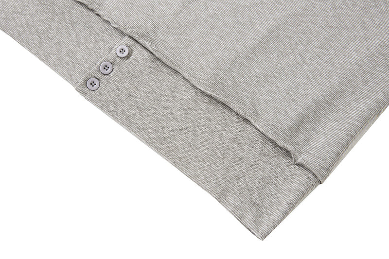 Polo manches longues avec écusson croix clouté – Haut streetwear vintage à ourlet brut