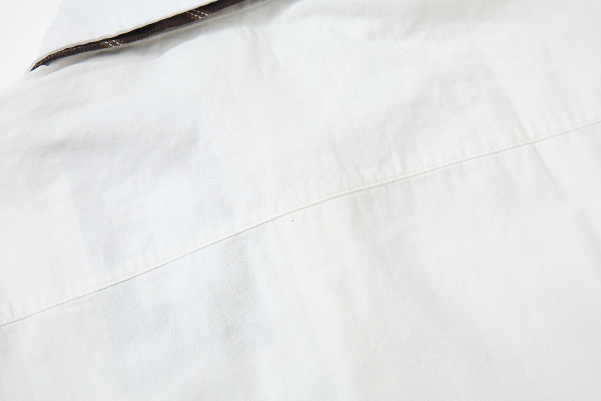 Tan Long Sleeve Shirt with Detachable Tie – Heart & Hook Embroidered Campus