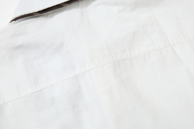 Tan Long Sleeve Shirt with Detachable Tie – Heart & Hook Embroidered Campus