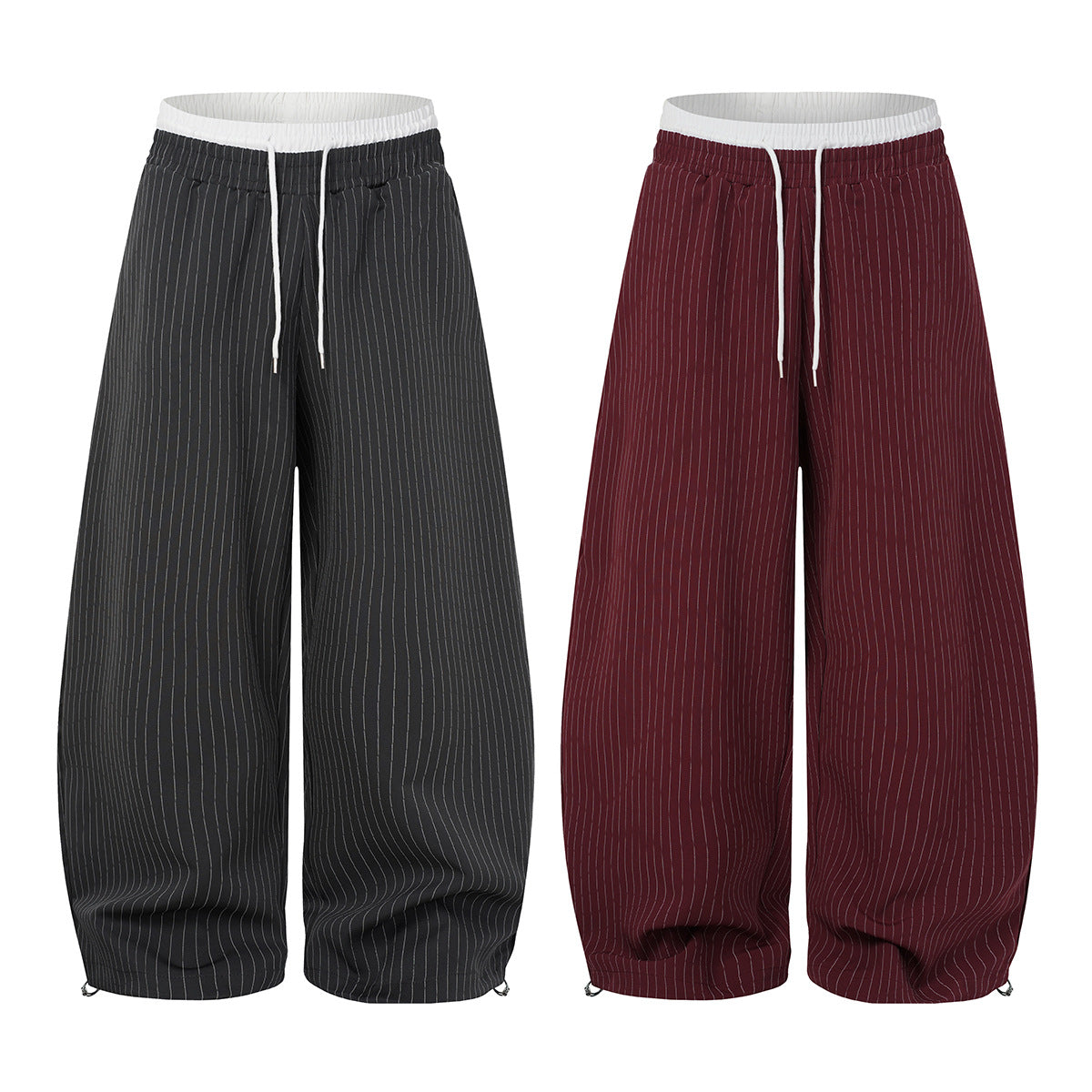 Baggy-Hose mit Nadelstreifen und weitem Bein – Lockere Streetwear-Hose
