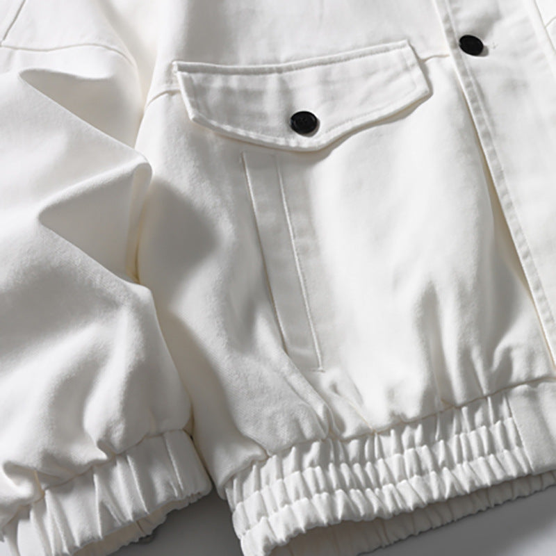 Oversized Workwear Bomber Jacket – Relaxed Fit Button-Up Outerwear