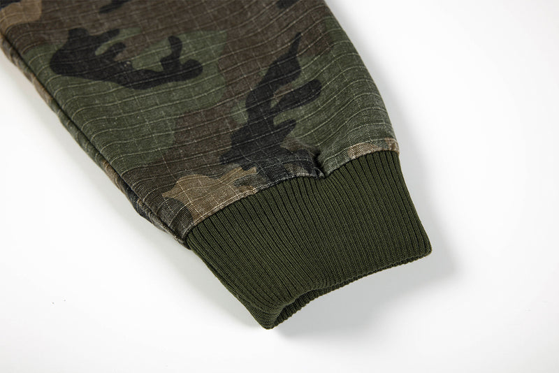 Camo NY Zip-Up Hoodie Jacket with Chenille Patch Letters