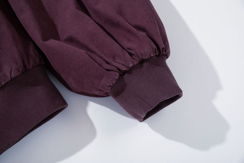 Cazadora bomber oversize con capucha – Prenda acolchada de algodón lavado