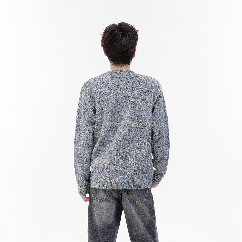 Pull homme demi-zip – Maille chinée et coupe décontractée