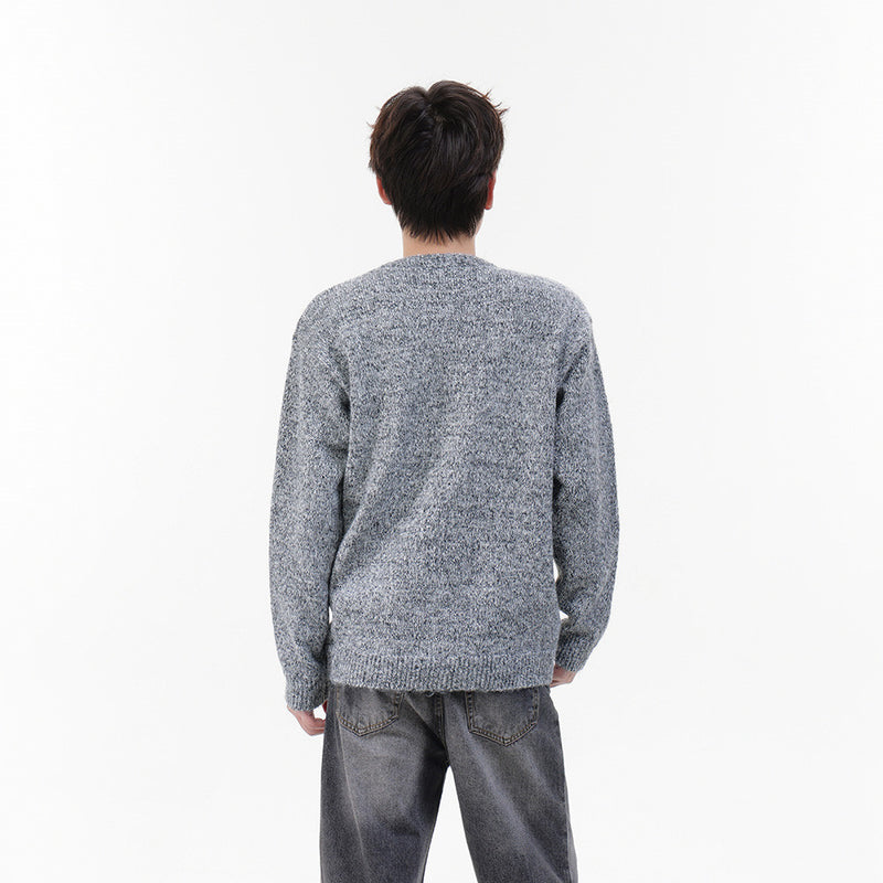 Pull homme demi-zip – Maille chinée et coupe décontractée