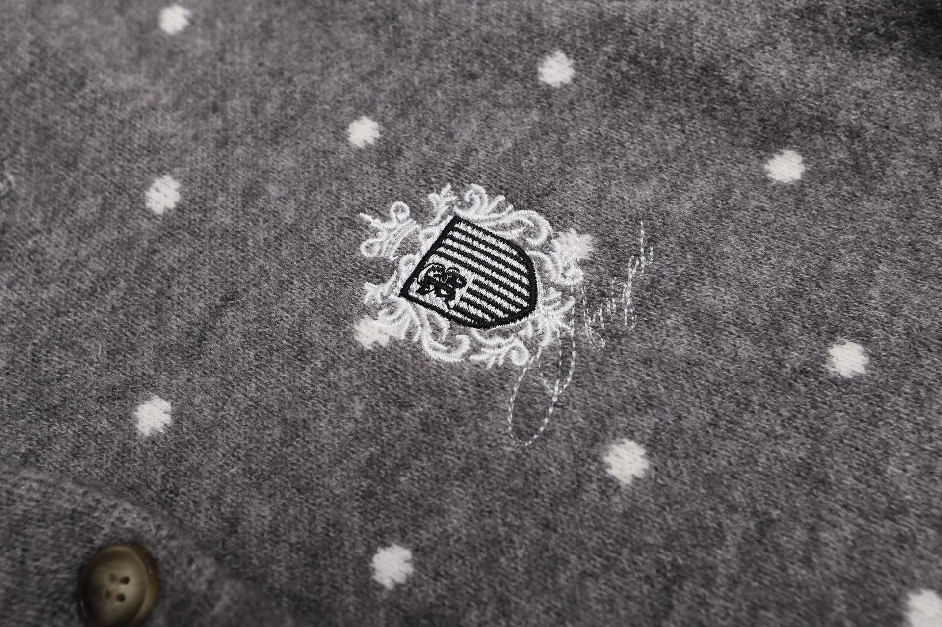 Polka Dot Knit Cardigan Sweater – Cropped Button-Up Vintage Style