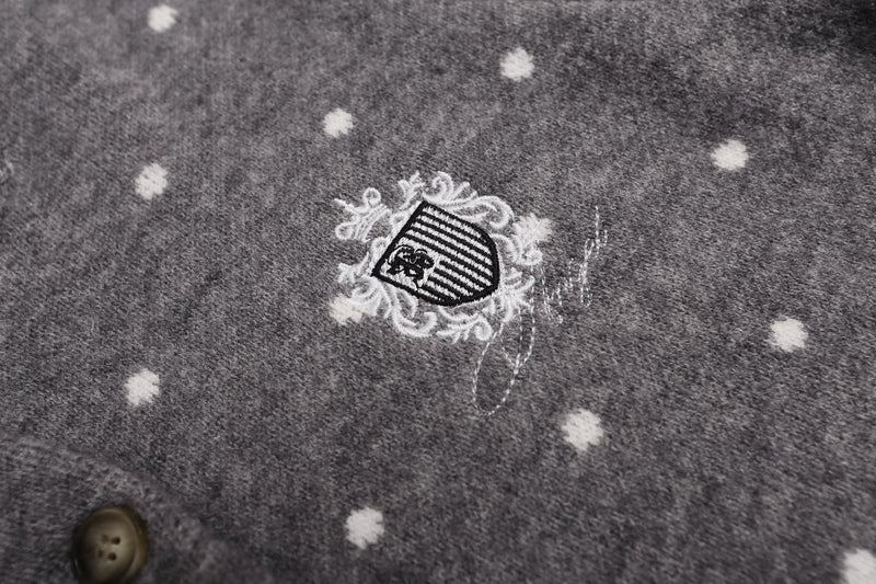 Polka Dot Knit Cardigan Sweater – Cropped Button-Up Vintage Style