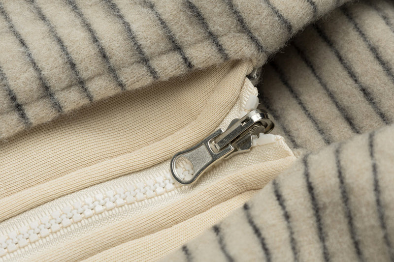 Sudadera con capucha y cremallera de rayas con orejas de conejo — Cárdigan reversible de doble cara