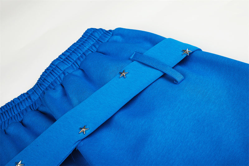 Star Studded Belt Wide Leg Sweatpants – Oversized High Street Baggy Trousers