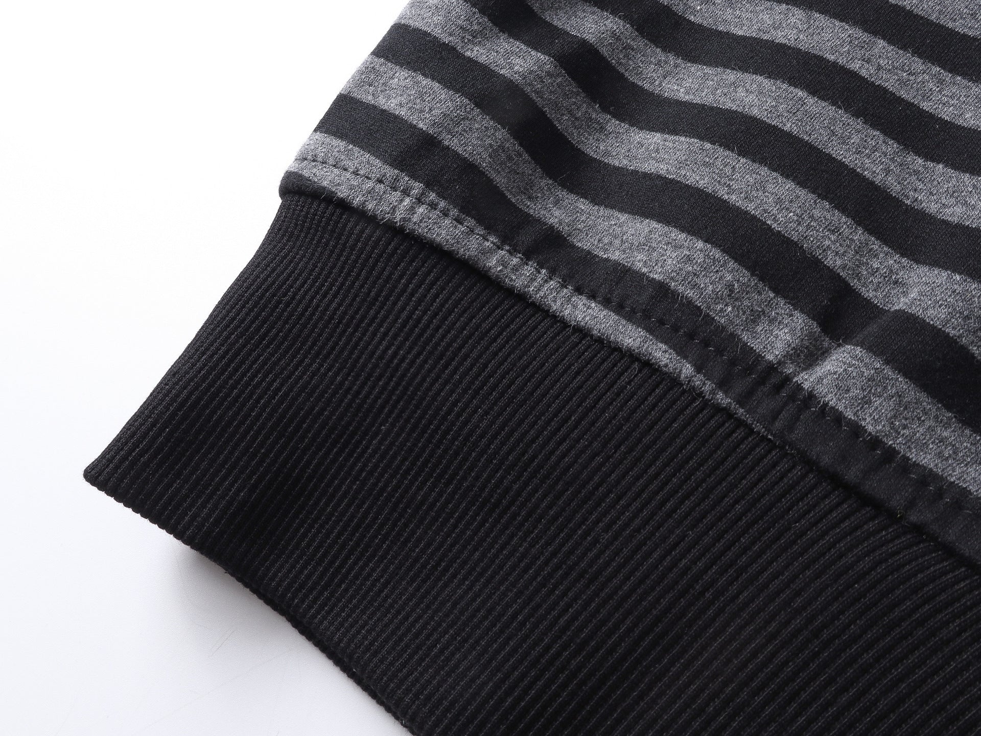 Bat Ear Zip-Up Hoodie – Oversized Dark Stripe Full-Face Mask Hood