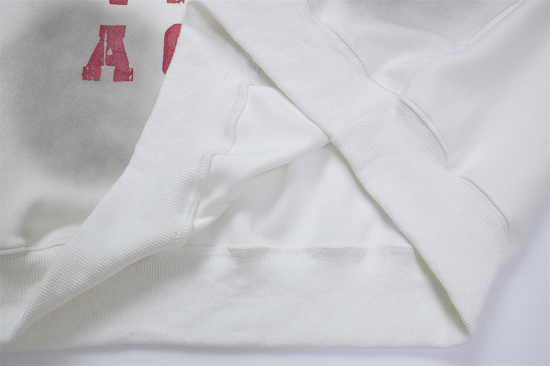 Letter Grid Oversized Hoodie – Acid-Washed Distressed Streetwear Pullover