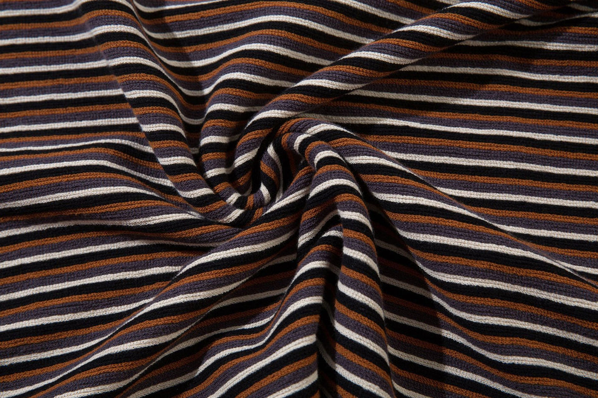Striped Long Sleeve Crew Neck Shirt – Retro Campus Colorblock Tee