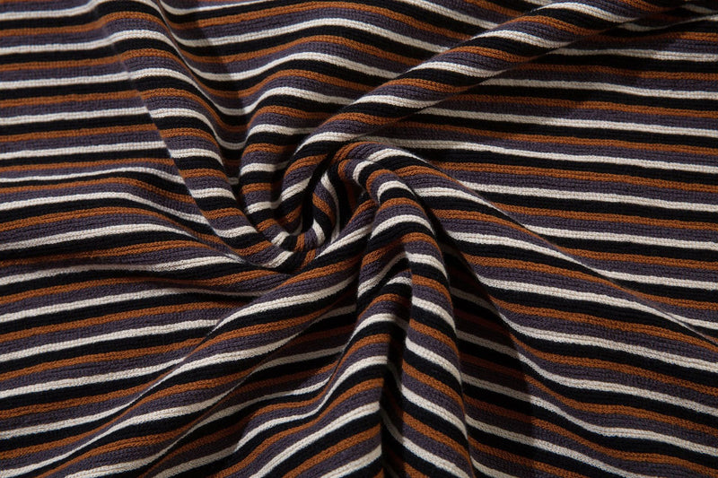 Striped Long Sleeve Crew Neck Shirt – Retro Campus Colorblock Tee