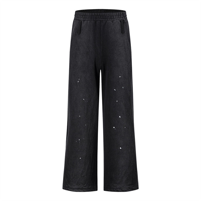 Paint Splatter Wide-Leg Sweatpants – Acid Wash Relaxed Fit Streetwear Pants
