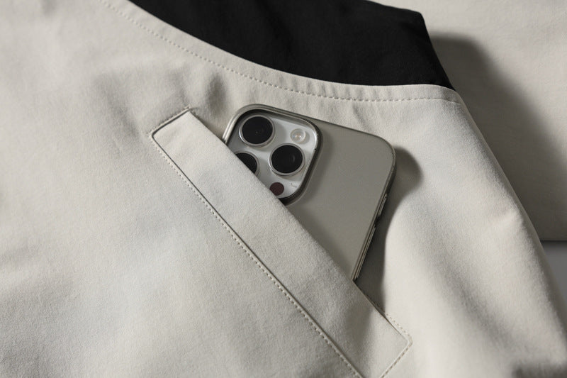 Mock Neck Colorblock Track Jacket – Relaxed Fit Zip-Up Windbreaker