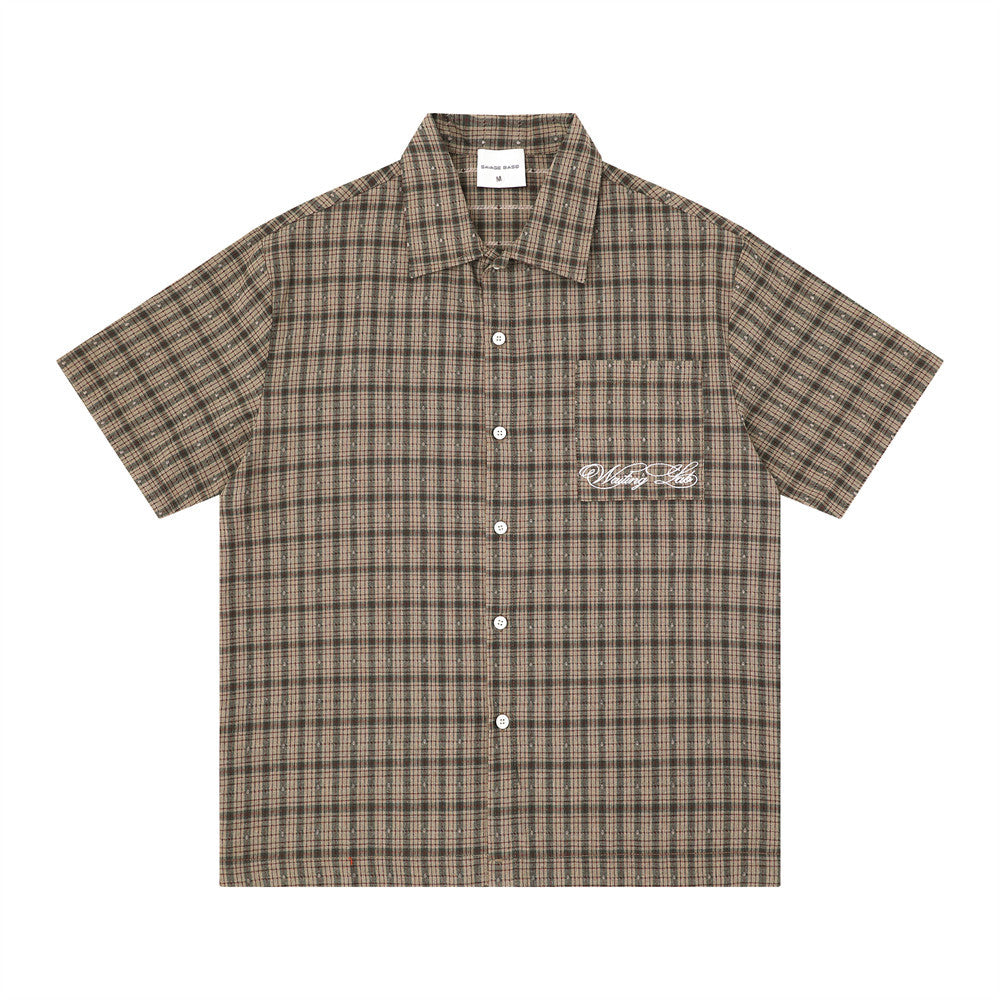 Plaid Check Short Sleeve Shirt – Oversized Relaxed Fit