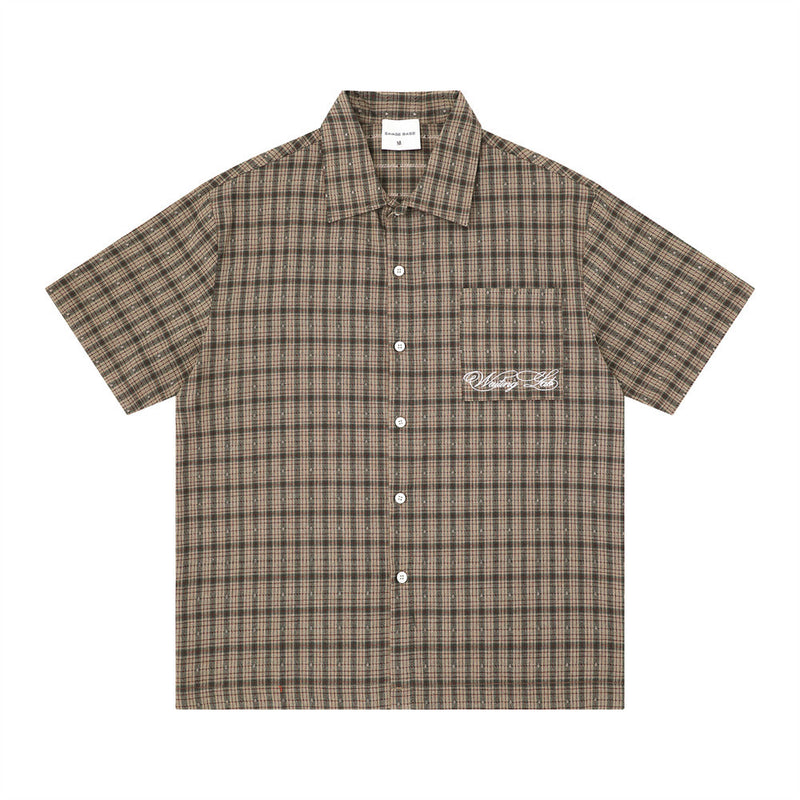 Plaid Check Short Sleeve Shirt – Oversized Relaxed Fit