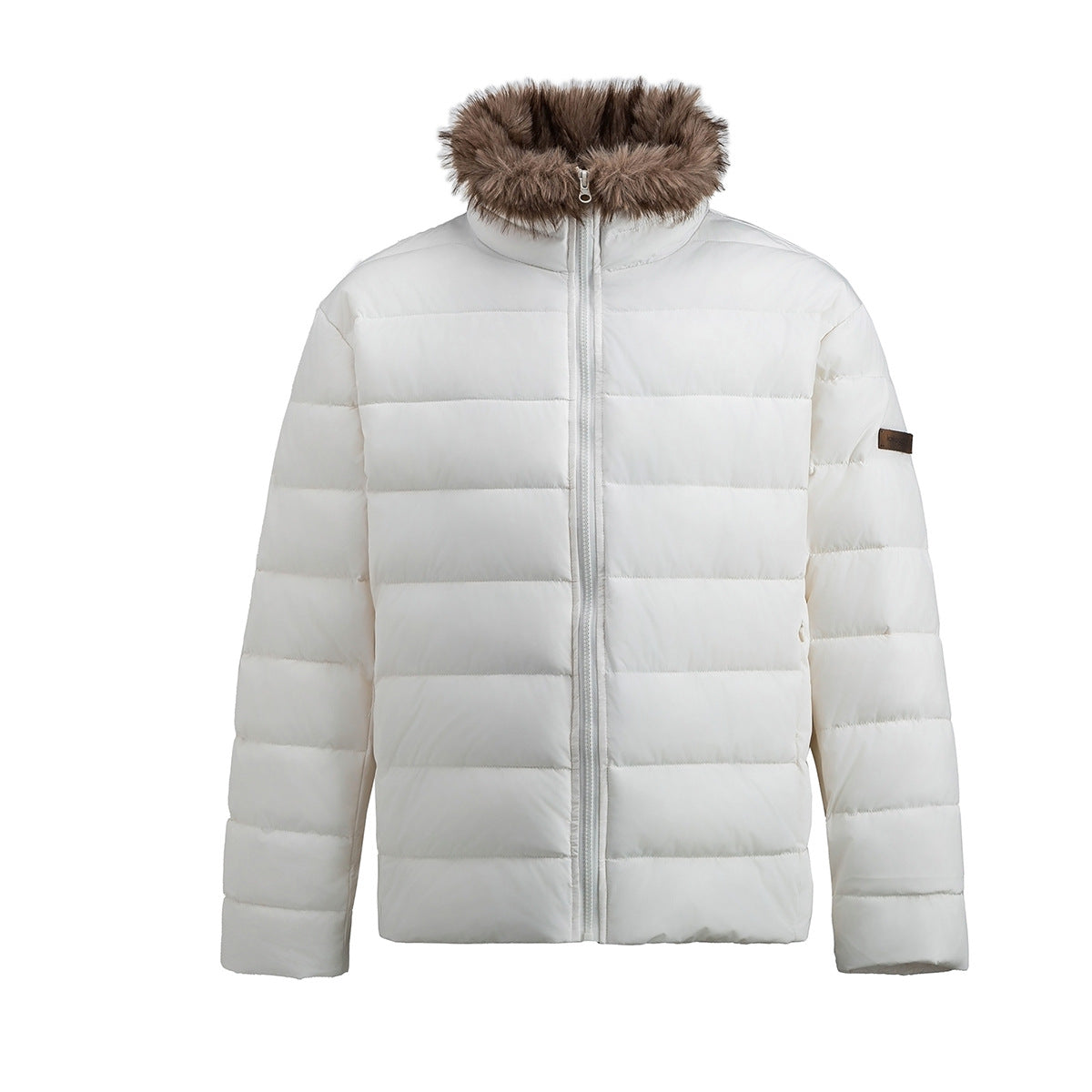 Faux Fur Collar Puffer Jacket – Quilted Winter Coat