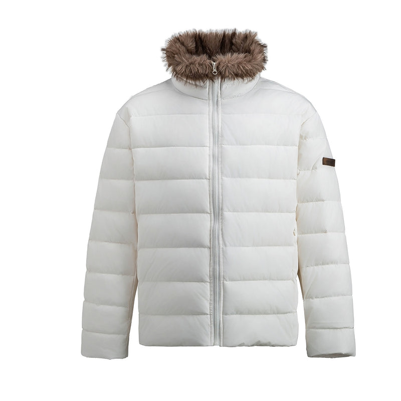Faux Fur Collar Puffer Jacket – Quilted Winter Coat