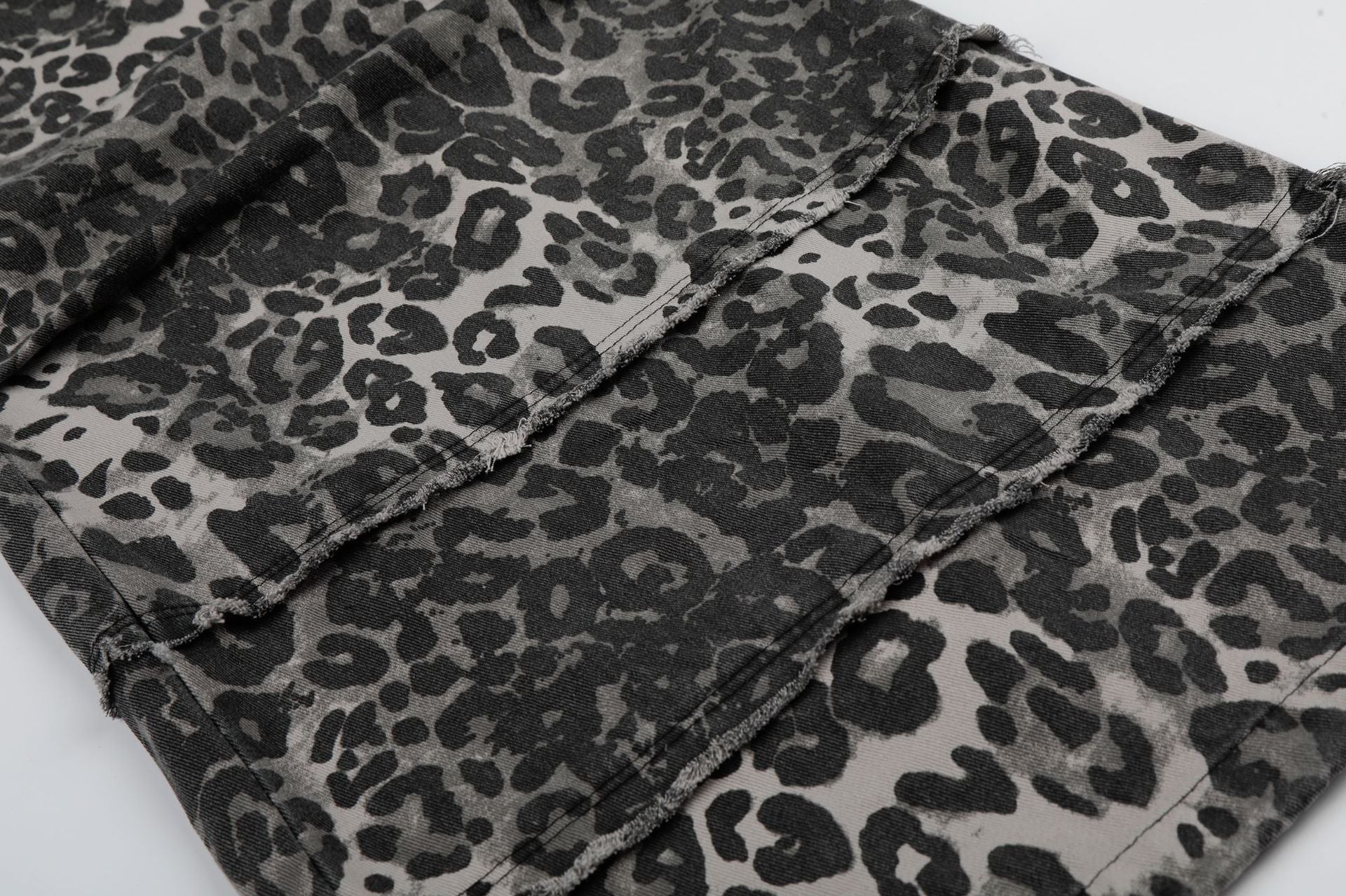 Wide-Leg Leopard Print Pants with Skull & Crossbones Graphic