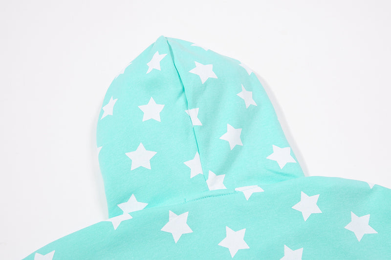 Sweat court zippé à imprimé étoiles avec pomme – Streetwear kawaii