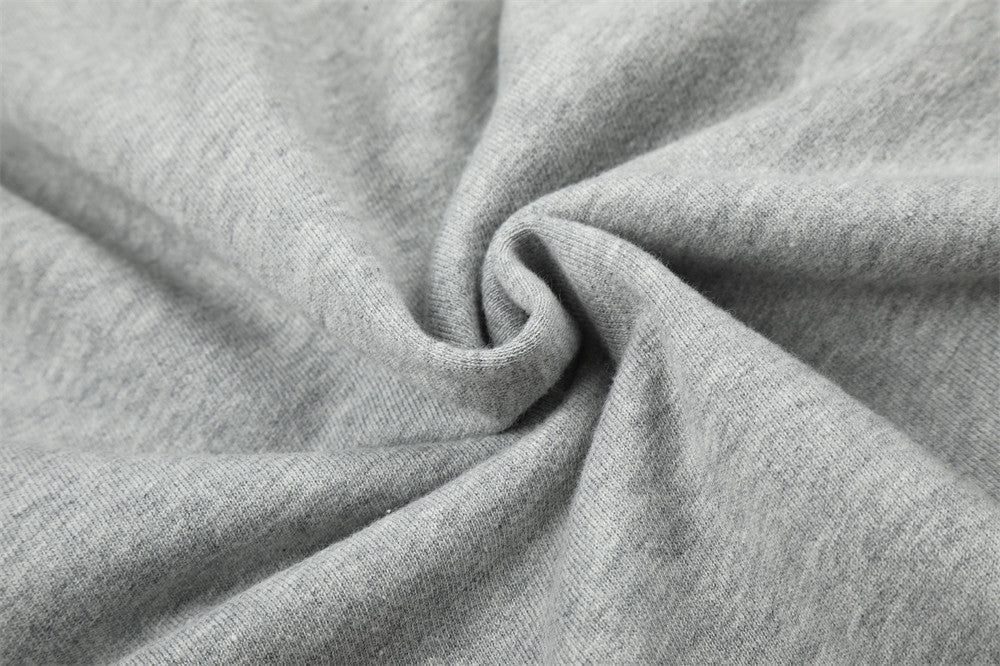Sweat à capuche zippé « YOU » orné de perles – Sweat gris en molleton à ourlet brut