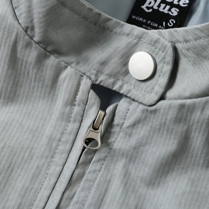 Stand Collar Zip Jacket – Oversized Corduroy with Curved Seam Detail & Large