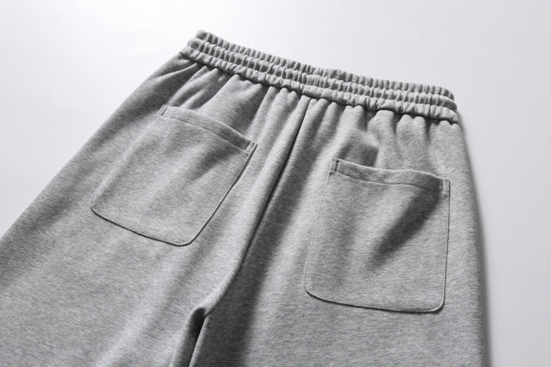 Men's Wide-Leg Sweatpants with Elastic Waist & Drawstring – Straight-Fit Casual